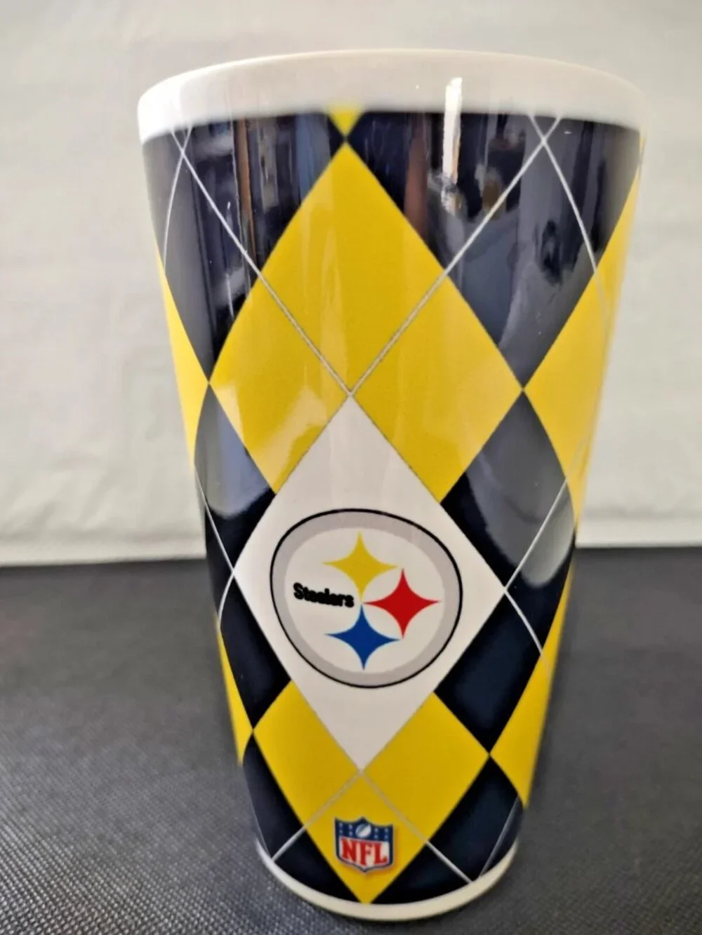 NFL Pittsburgh Steelers Coffee Mug 16oz Tall Yellow Black & White Ceramic